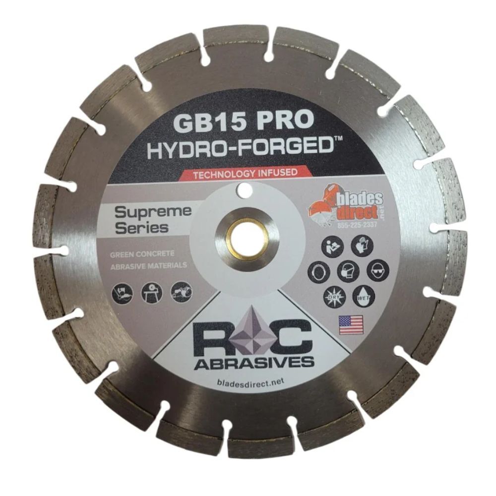 SAWS ROC Abrasives GB15 Green Concrete & Asphalt Diamond Blade (1)